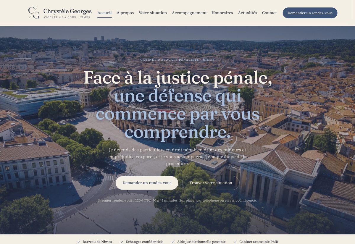 Site de Maître Chrystèle Georges, avocate pénaliste à Nîmes