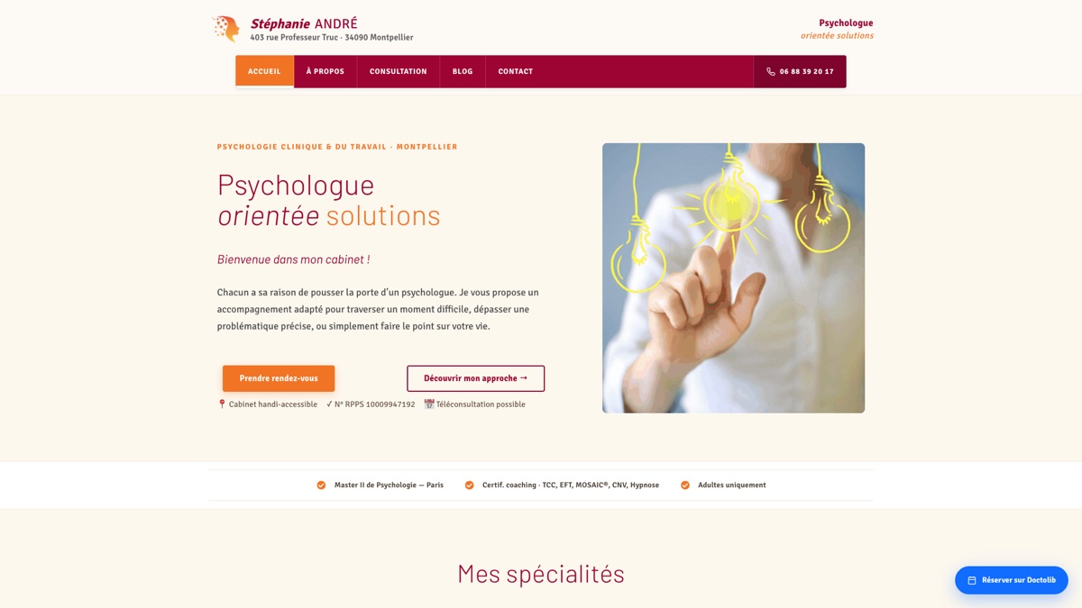 Site de Stéphanie André, psychologue à Montpellier